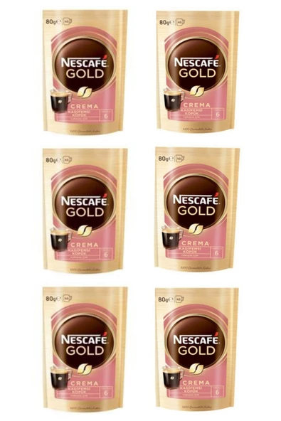 Nescafe Gold Crema 80 Gr Ekonomik Paket 6x80 Gr