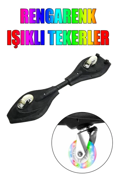 Waveboard Şeytan Kaykay Led Işıklı Tekerler Taşıma Çantalı - 3