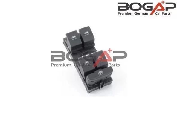 5G0959857C Cam Açma Anahtarı 4'lü Krom 8 Fiş - Golf 7-Arteon-Passat-Touran ürün görseli 1