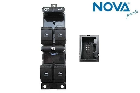 1J4959857C Cam Açma Anahtarı 4'lü Yeşil Işık - Fabıa-Octavıa-Superb ürün görseli 1