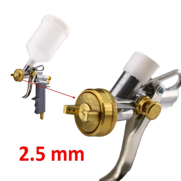 Metal Ahşap Plastik Yüzey Boyama Tabancası Üstten Depolu Havalı Boya Tabanca 600 ml 2.5 mm Uç - 3
