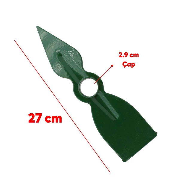 Metal Çapa Bahçe Çapası Çift Taraflı Sivri Düz Hobi Çapa 27 cm Demir Döküm - 2