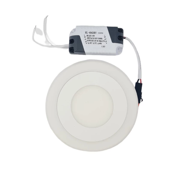 3 + 3 WATT LED SPOT BEYAZ KASA ÇİFT RENK (BEYAZ IŞIK VE MAVİ) HL-6021BM ( 2 ADET )