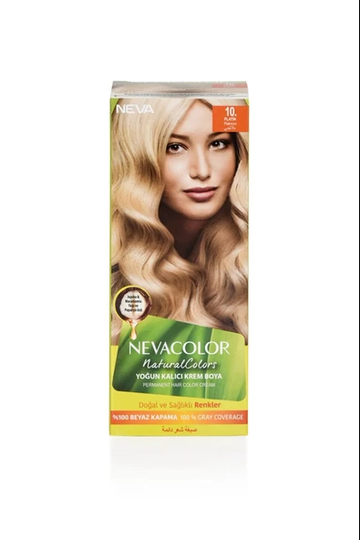 Nevacolor Natural Colors 10 Platin - Kalıcı Krem Saç Boyası Seti