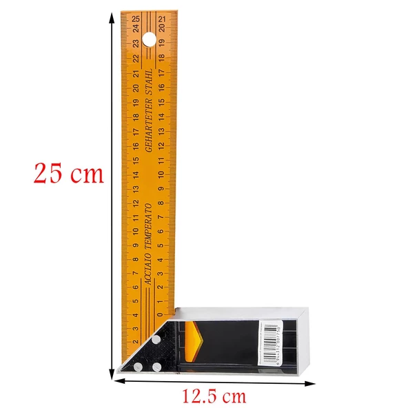 Alüminyum L Gönye Sarı Gönye Cetvel Kaynak Kaynakçı Marangoz Gönyesi 250 mm - 2