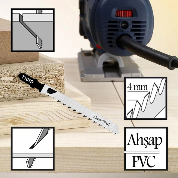 Ahşap Kesim Dekupaj Testere Bıçağı Bıçak T101D - 3