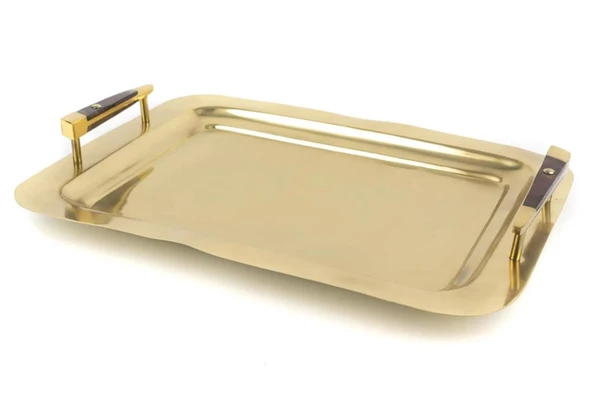 Mikasa Moor Gold Ahşap Kulp Tepsi 44 x 32 x 3  cm