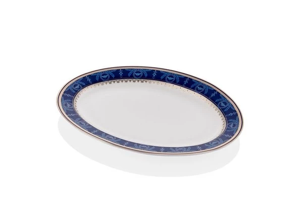 Joy Carmen Blue Banube Küçük Kayık Tabak 20x14 Cm