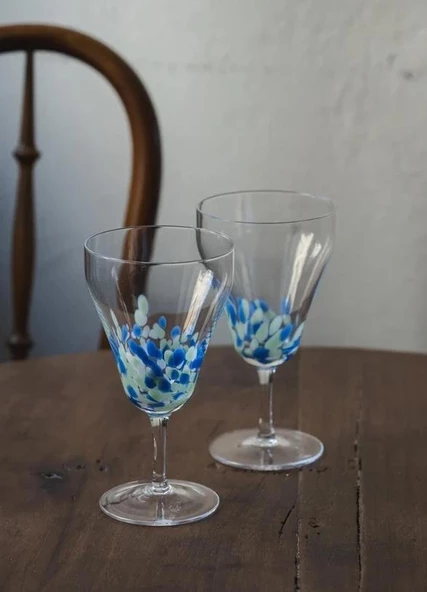 The Mia El Boyaması Şarap Kadehi 300 ml - Resim 2