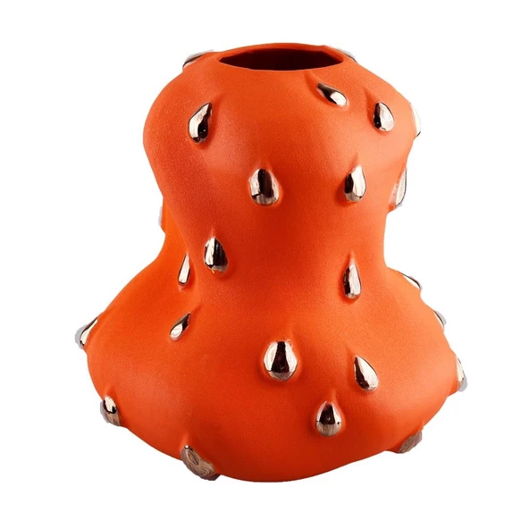 Lucky Art Gold Damlalı Orange Vazo 33 cm ürün görseli