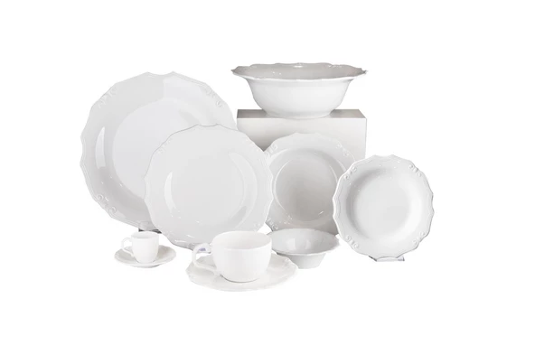 Lucky Art Royal Canterbury Poetry White 50 Parça Yemek ve Çay Takımı - 3