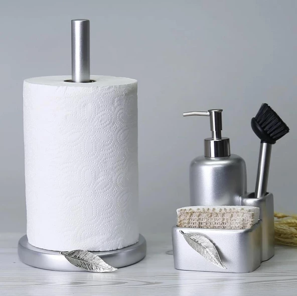 Selim Dekor Leaf Sıvılı Süngerlik Gümüş - 3