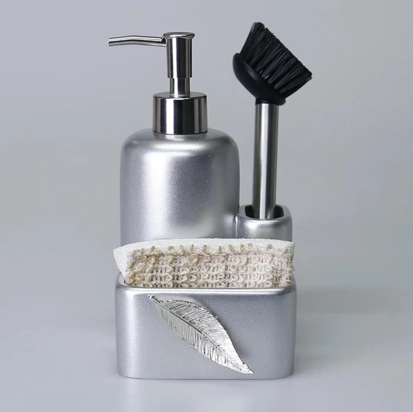 Selim Dekor Leaf Sıvılı Süngerlik Gümüş - 2