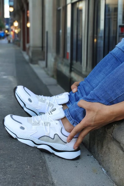 Runner Beyaz Beyaz Ortopedik Günlük Garantili Yürüyüş Koşu Sneaker Spor Ayakkabı Runner-1987 - 3