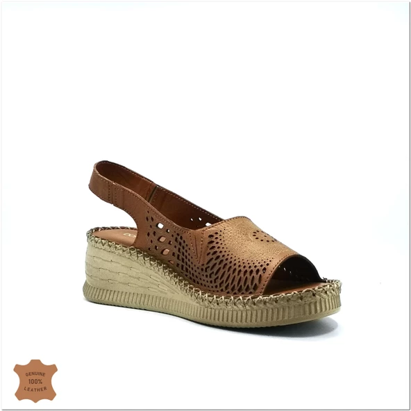 Janestt Kadın Hakiki Deri Konford Taban Sandalet 107-1163 - 4