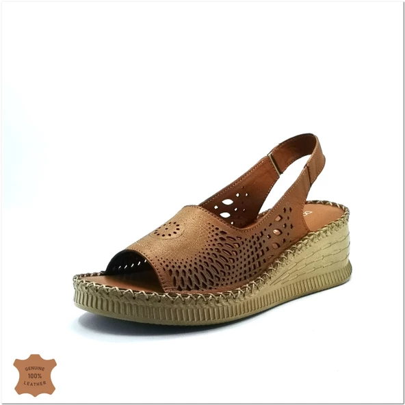 Janestt Kadın Hakiki Deri Konford Taban Sandalet 107-1163 - 2