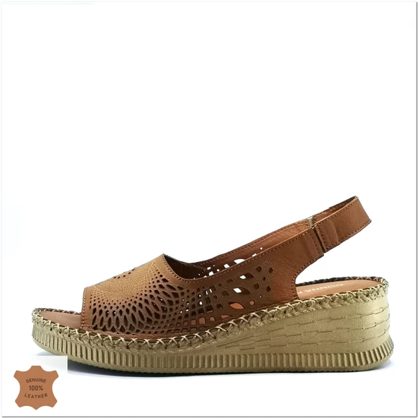 Janestt Kadın Hakiki Deri Konford Taban Sandalet 107-1163