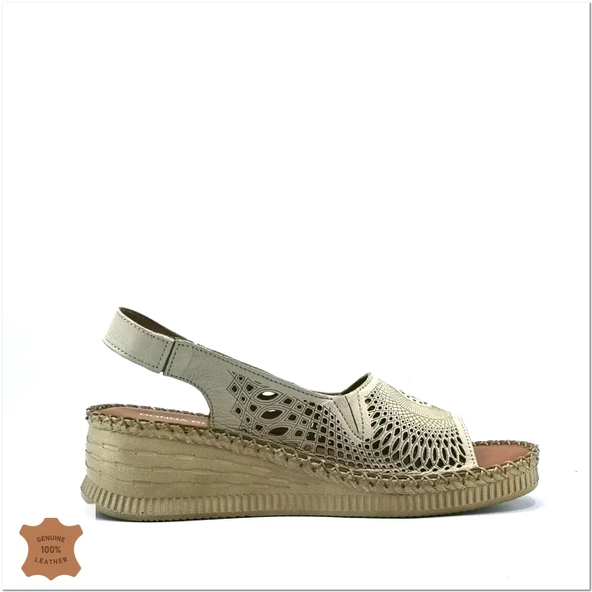 Janestt Kadın Hakiki Deri Konford Taban Sandalet 107-1163 - 8