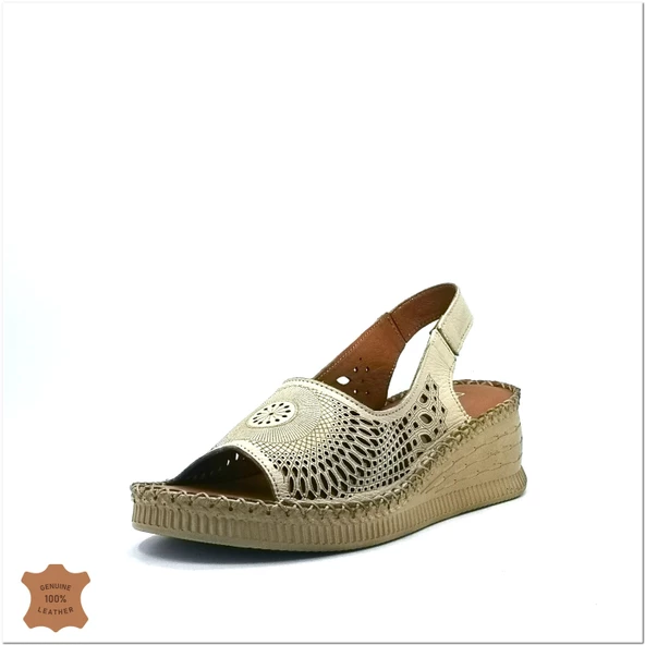 Janestt Kadın Hakiki Deri Konford Taban Sandalet 107-1163 - 7