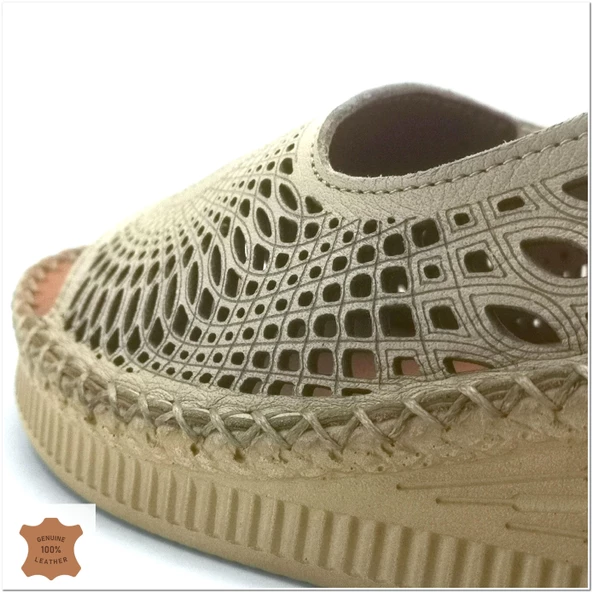 Janestt Kadın Hakiki Deri Konford Taban Sandalet 107-1163 - 10