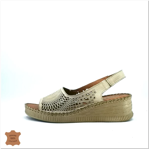 Janestt Kadın Hakiki Deri Konford Taban Sandalet 107-1163 - 6