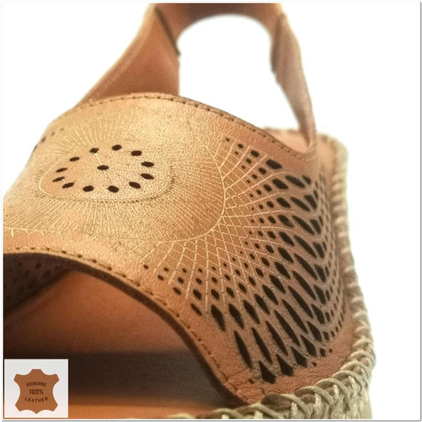 Janestt Kadın Hakiki Deri Konford Taban Sandalet 107-1163 - 5