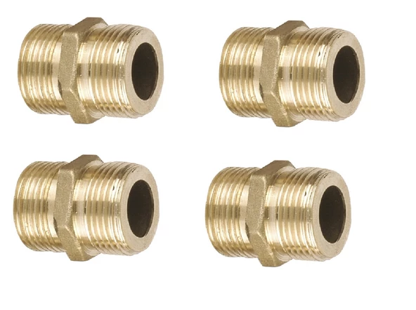 Hortum Eki, Sarı Düz 3/8 x 3/8 Nipel, Rekor 4 Adet - 2