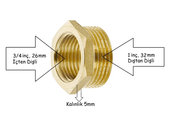 Sarı redüksiyon 1 x 3/4 Nipel, Rekor 4 Adet