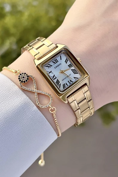 Casio CSISTE68 Gold Renk Hediye Paketli Kadın Kol Saati - Resim 4