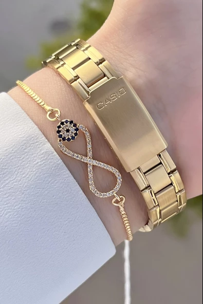 Casio CSISTE68 Gold Renk Hediye Paketli Kadın Kol Saati - Resim 5