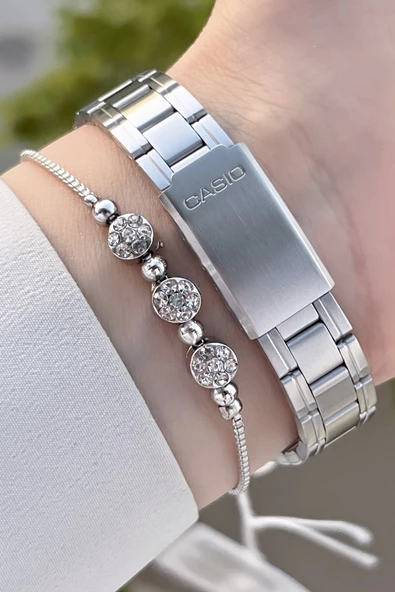 Casio CSISTE66 Kadranı Pembe Kordonu Gümüş Renk Hediye Paketli Kadın Kol Saati - Resim 5