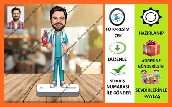 Kardiyolog Karikatür Biblo,Sevgiliye Hediye,Doğum Günü Hediyesi - 1