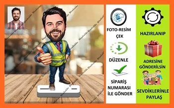 Teknik Personel Karikatür Biblo,Sevgiliye Hediye,Doğum Günü Hedi ürün görseli