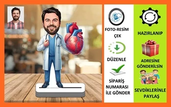 Kalp Cerrahı Karikatür Biblo,Sevgiliye Hediye,Doğum Günü Hediyesi ürün görseli