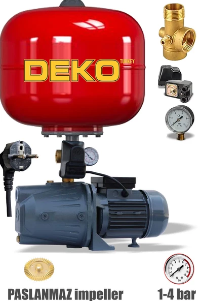 Otomatik Sistem Paket Hidrofor 4 Kat 4 Daire İtalyan Küre Paslanmaz Tanklı Jet Hidrofor Pompa Set - 2