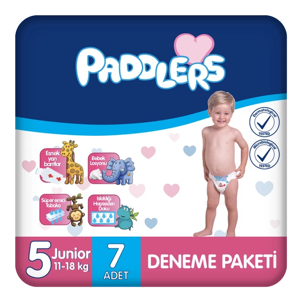 Paddlers Bebek Bezi 5 Numara Mini 7 Adet (11-25 Kg) Deneme Paketi