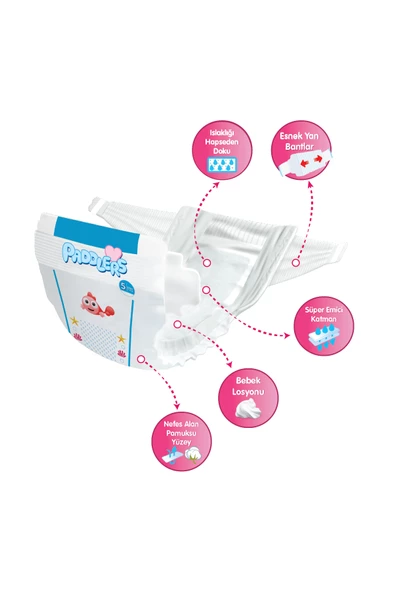 Paddlers Bebek Bezi 5 Numara Junior 52 Adet (11-18 Kg) Jumbo Paket - Resim 2