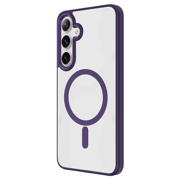 Samsung Galaxy S24 Plus Kılıf Magsafe Şarj Özellikli Krom Magsafe Silikon Kapak - Resim 10