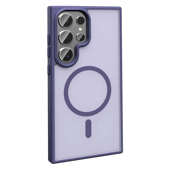 Galaxy S23 Ultra Kılıf Magsafe Şarj Özellikli Mat Arka Yüzey Sio Kılıf - Resim 3