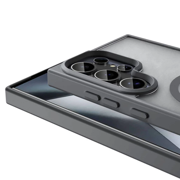 Galaxy S23 Ultra Kılıf Magsafe Şarj Özellikli Mat Arka Yüzey Sio Kılıf - Resim 12