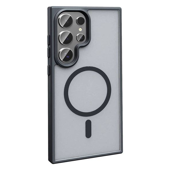 Galaxy S23 Ultra Kılıf Magsafe Şarj Özellikli Mat Arka Yüzey Sio Kılıf - Resim 6