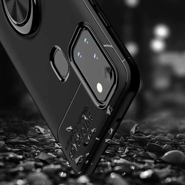 Galaxy A21S Yüzüklü Standlı Manyetikli Kamera Çıkıntılı Kılıf - Resim 8