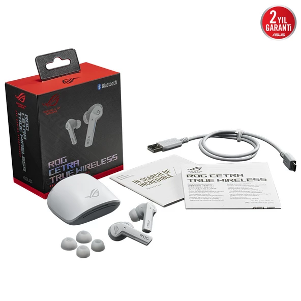 ASUS ROG CETRA TRUE WIRELESS VIRTUAL 7.1 ÖZELLİKLİ KULAKİÇİ KULAKLIK BEYAZ - 6