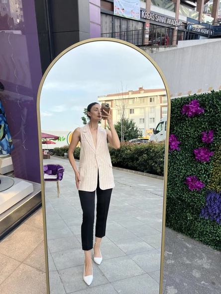 PEMBE ÇİZGİLİ UZUN CEKET -PEMBE ÇİZGİLİ - 2