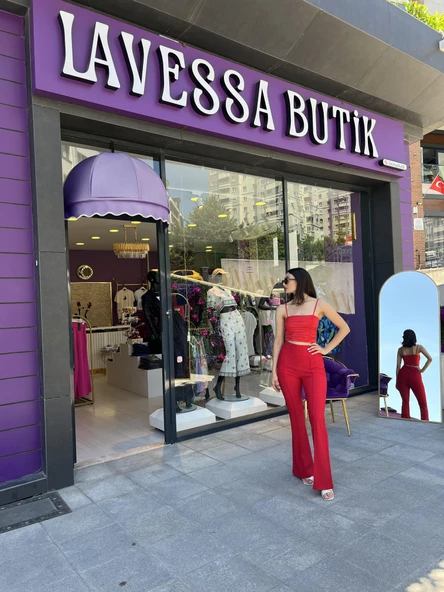 BÜZGÜLÜ İP ASKILI KIRMIZI CROP - 6