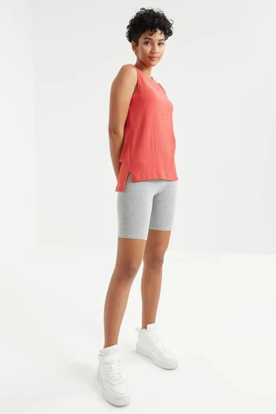 Tommy Life Kadın Nar Çiçeği Raşel Bürümcük T-shirt 97222 - Resim 3