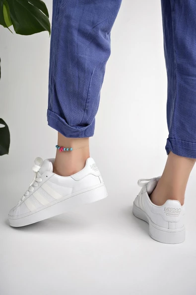 Muggo KAMPUS Garantili Kadın Ortopedik Günlük Bağcıklı Yürüyüş Koşu Sneaker Spor Ayakkabı - 11