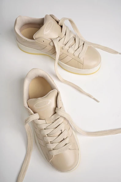 Muggo KAMPUS Garantili Kadın Ortopedik Günlük Bağcıklı Yürüyüş Koşu Sneaker Spor Ayakkabı - 3