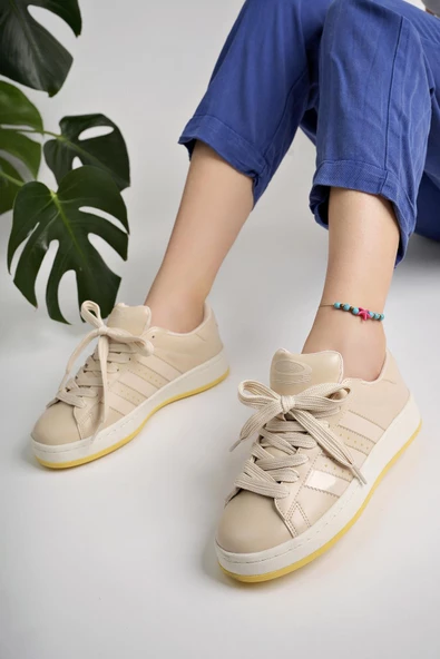 Muggo KAMPUS Garantili Kadın Ortopedik Günlük Bağcıklı Yürüyüş Koşu Sneaker Spor Ayakkabı - 6