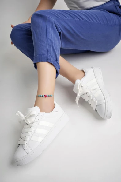 Muggo KAMPUS Garantili Kadın Ortopedik Günlük Bağcıklı Yürüyüş Koşu Sneaker Spor Ayakkabı - 10